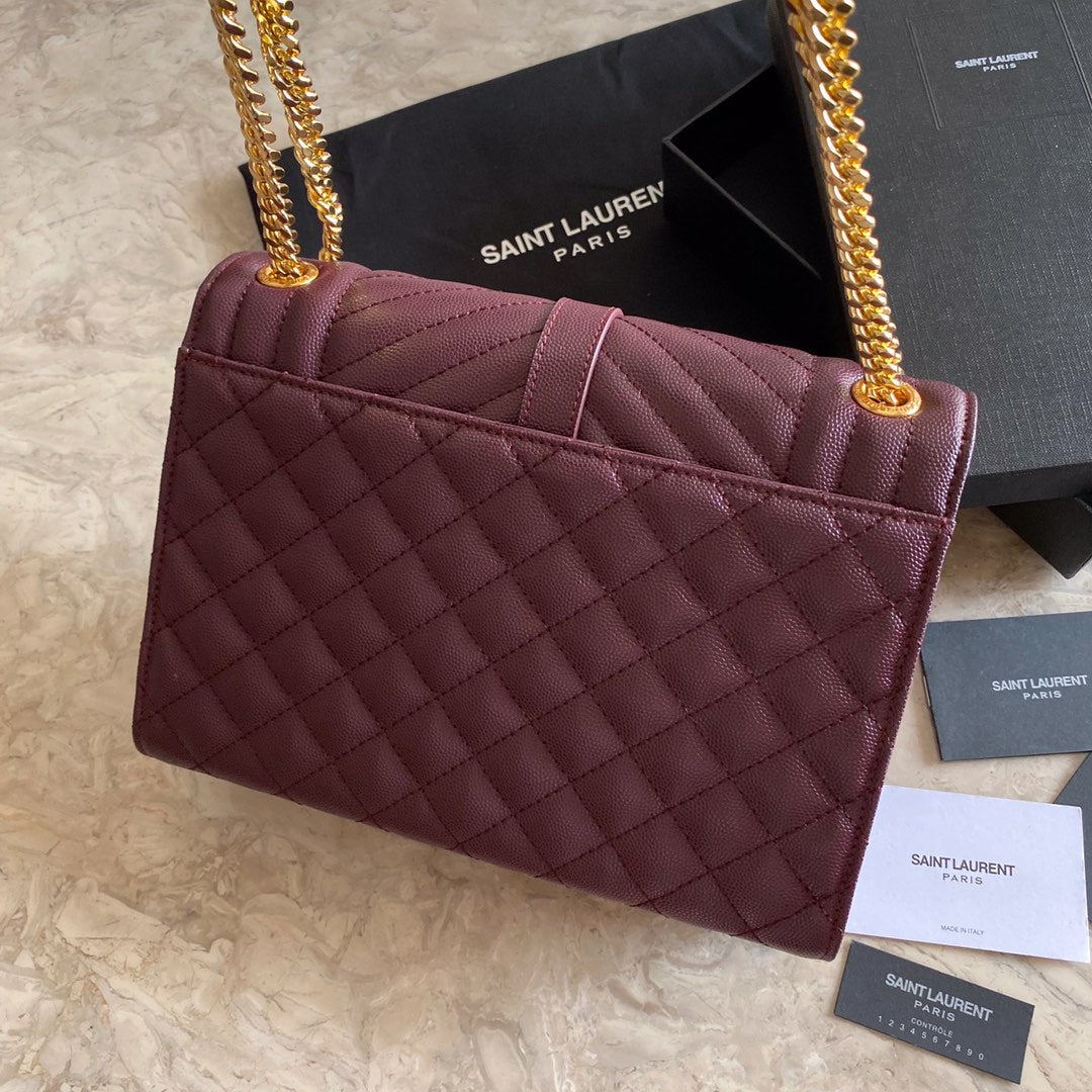 Y  Envelope Medium Bag In Mix Matelasse Grain  De Poudre Embossed Leather - Top Club