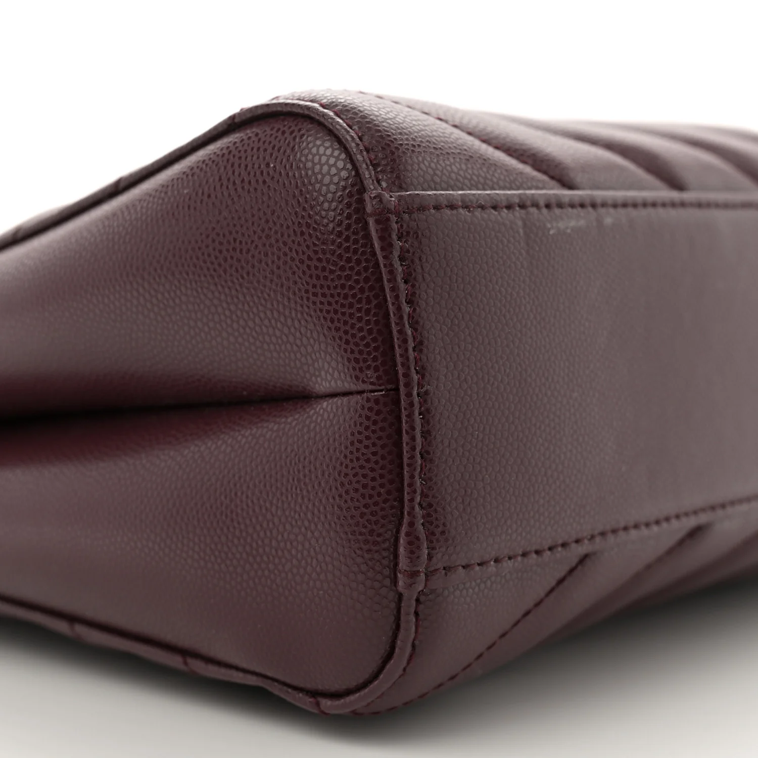 Grain de Poudre Matelasse Chevron Medium Tribeca Shopping Bag Rouge Legion - Top Club