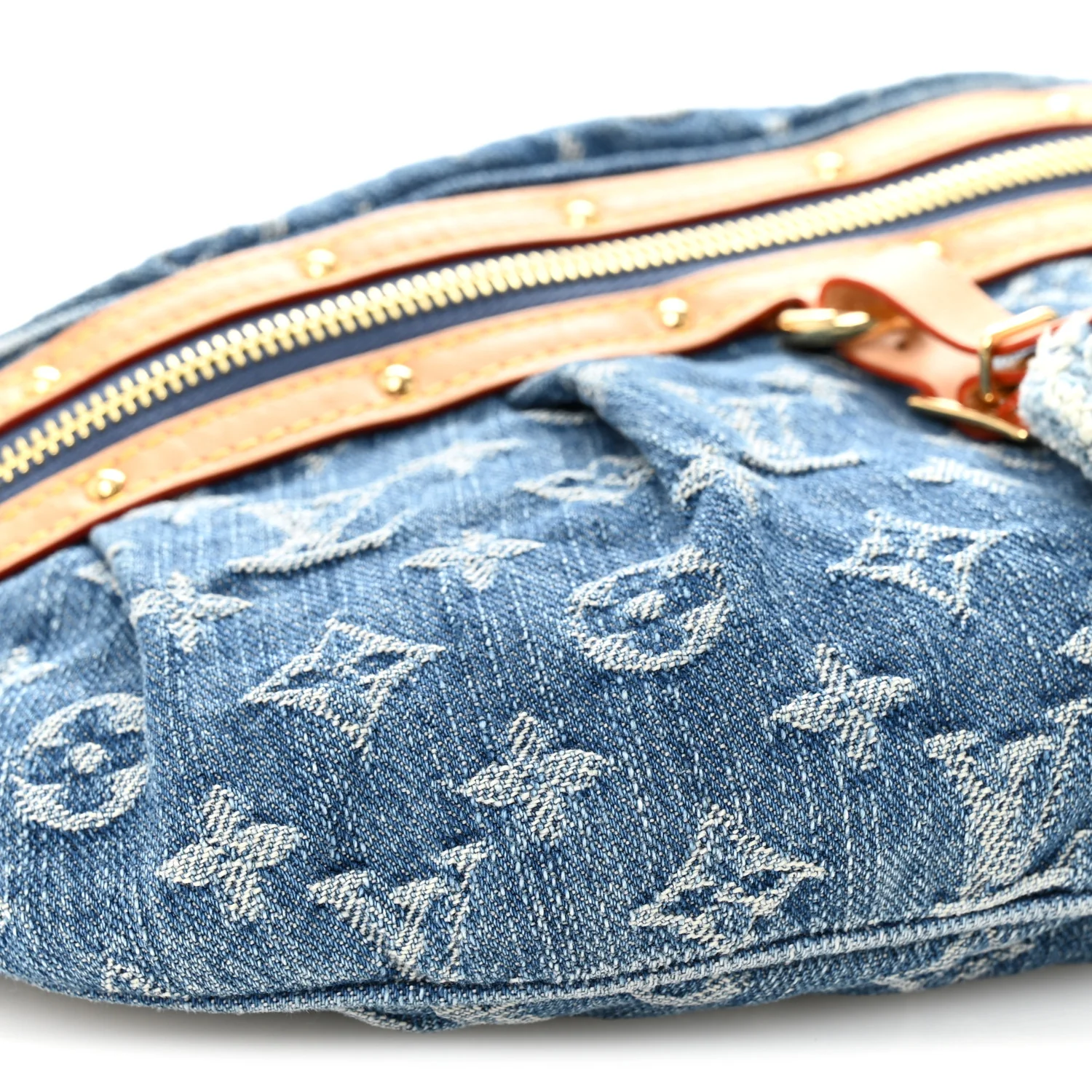 Monogram Denim High Rise Bumbag Blue - Top Club