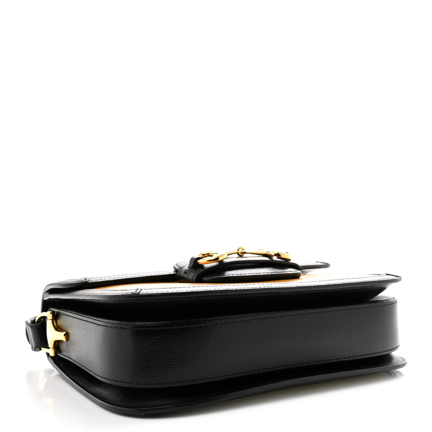 Azalea Calfskin Tri-Color Horsebit 1955 Shoulder Bag Mystic White Sun Oil Black - Top Club