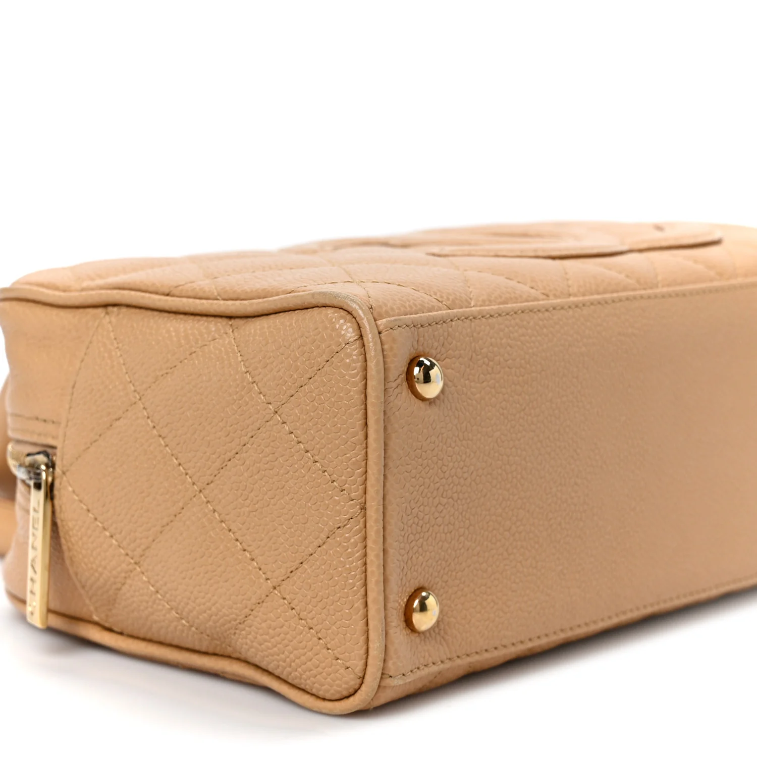 Caviar Quilted Small Bowler Beige - Top Club