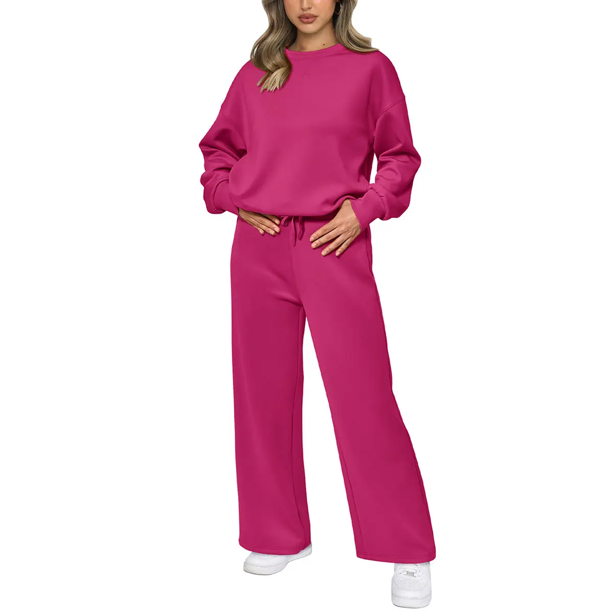 PrettyGarden Women's 2 Piece Outfits Long Sleeve Pullover Tops And Long Pants Lounge Sets Tracksuit
