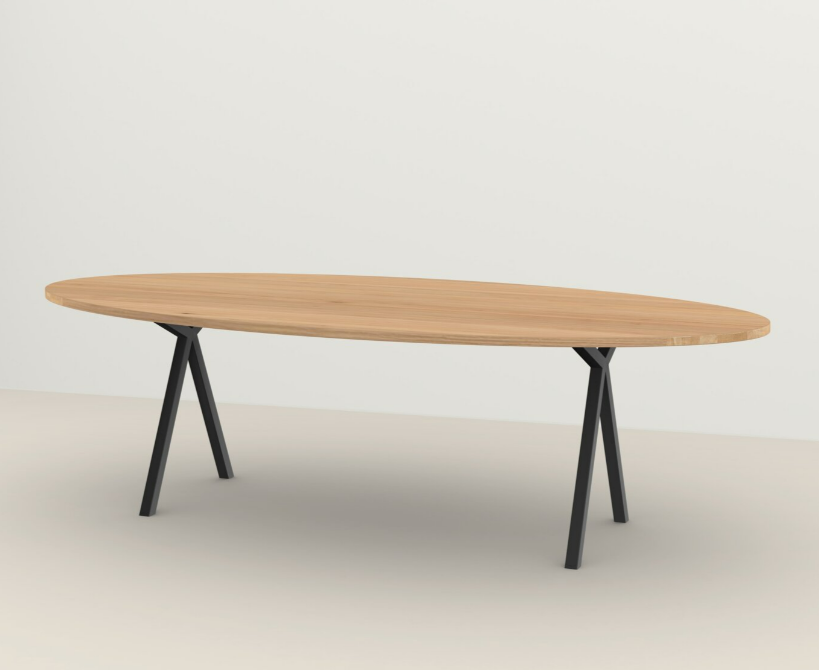 Studio HENK tafel Slim X-type Ovaal, zwart frame - Smart Col