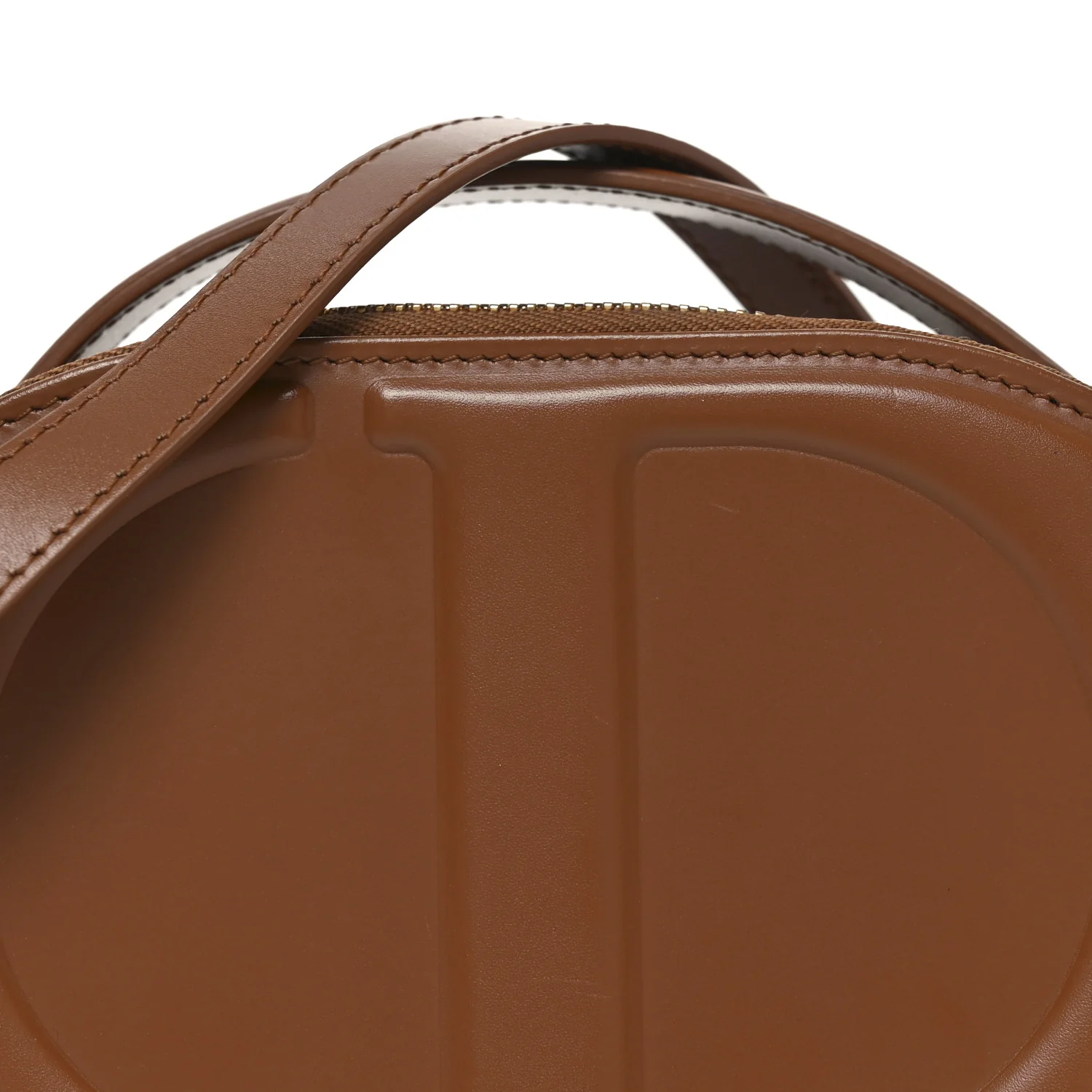 Calfskin CD Signature Oval Crossbody Camera Bag Brown - Top Club