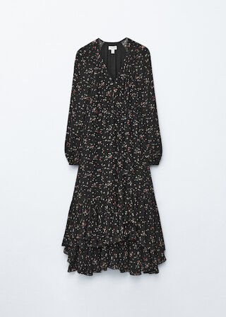 & Other Stories LONG-SLEEVE FRILLED MAXI DRESS