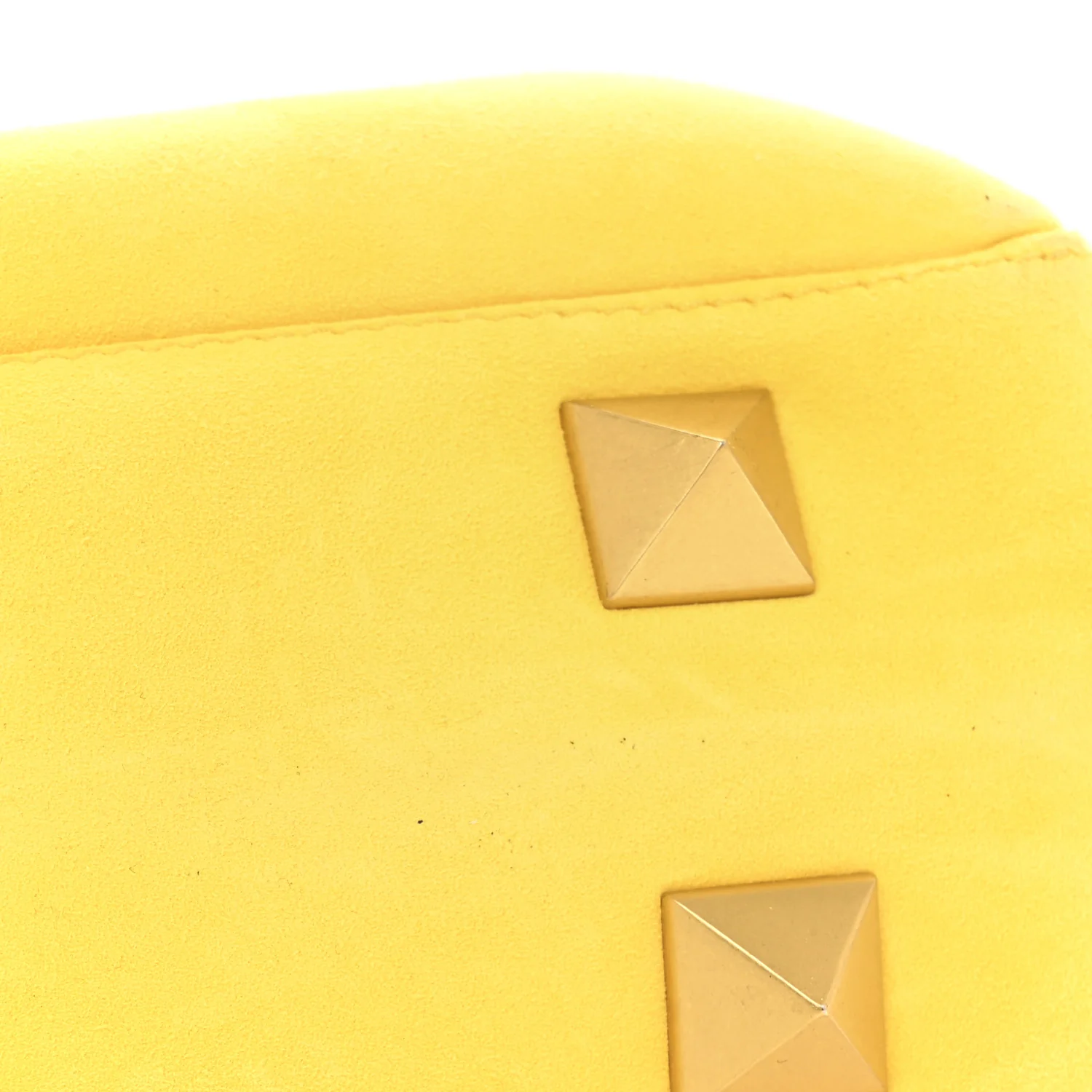 Nappa Stud Sign Shoulder Bag Bright Lemon - Top Club