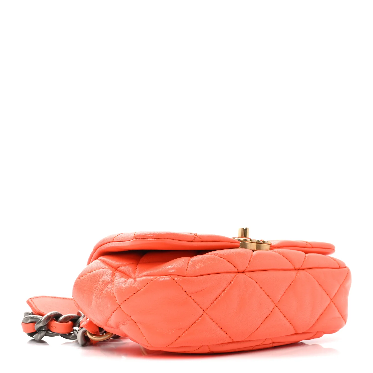 Goatskin Quilted Chanel 19 Waist Bag Orange - Top Club