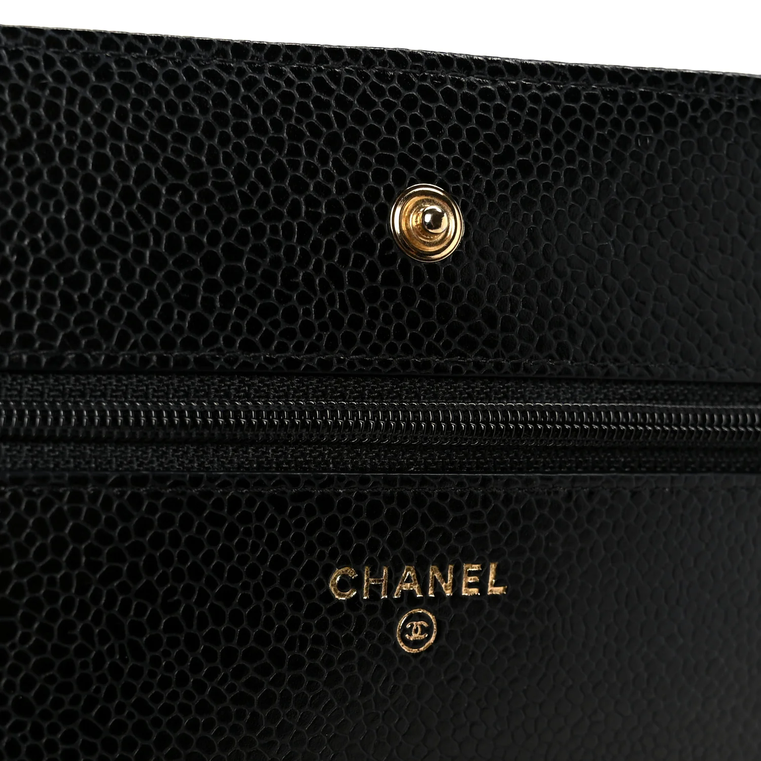 Caviar Quilted Wallet on Chain WOC Black - Top Club