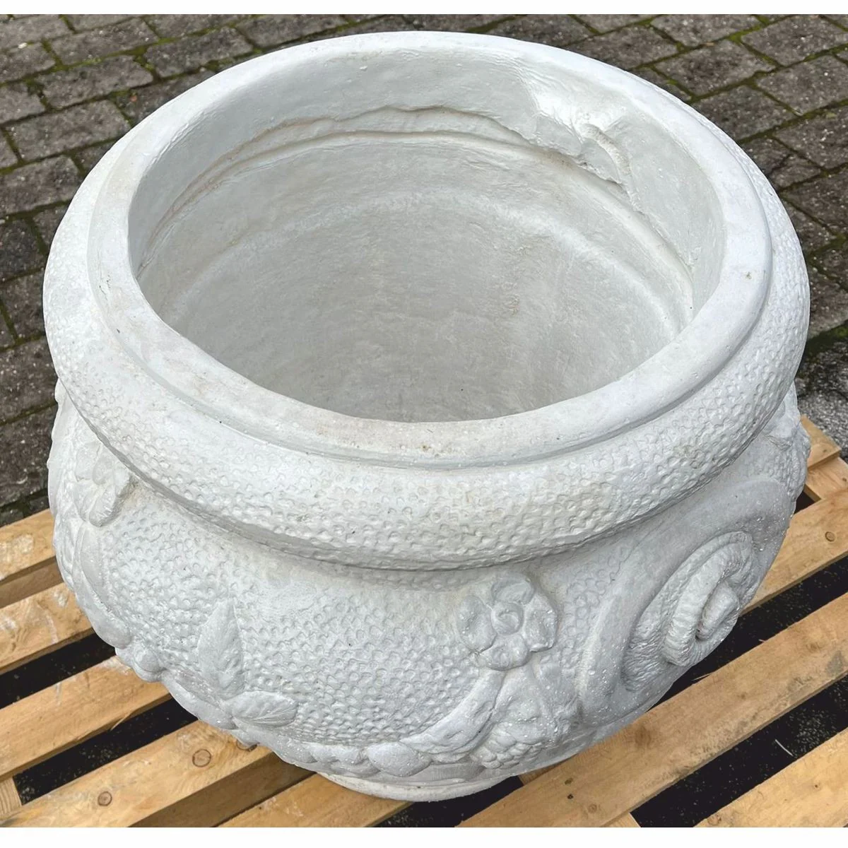 Baroque garden decorative flower pot gray H. 66 cm
