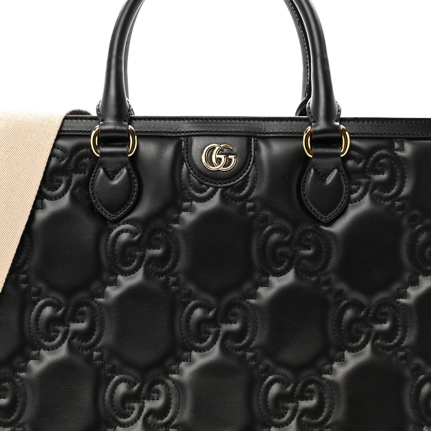 Calfskin GG Matelasse Tote Bag Black - Top Club