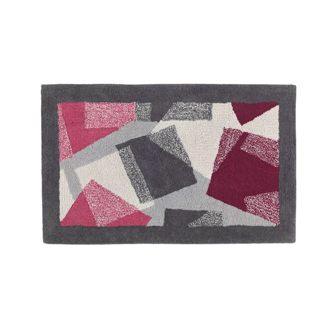 Tappeto Arredo In Cotone Washington 50X80 Bordeaux Carrara