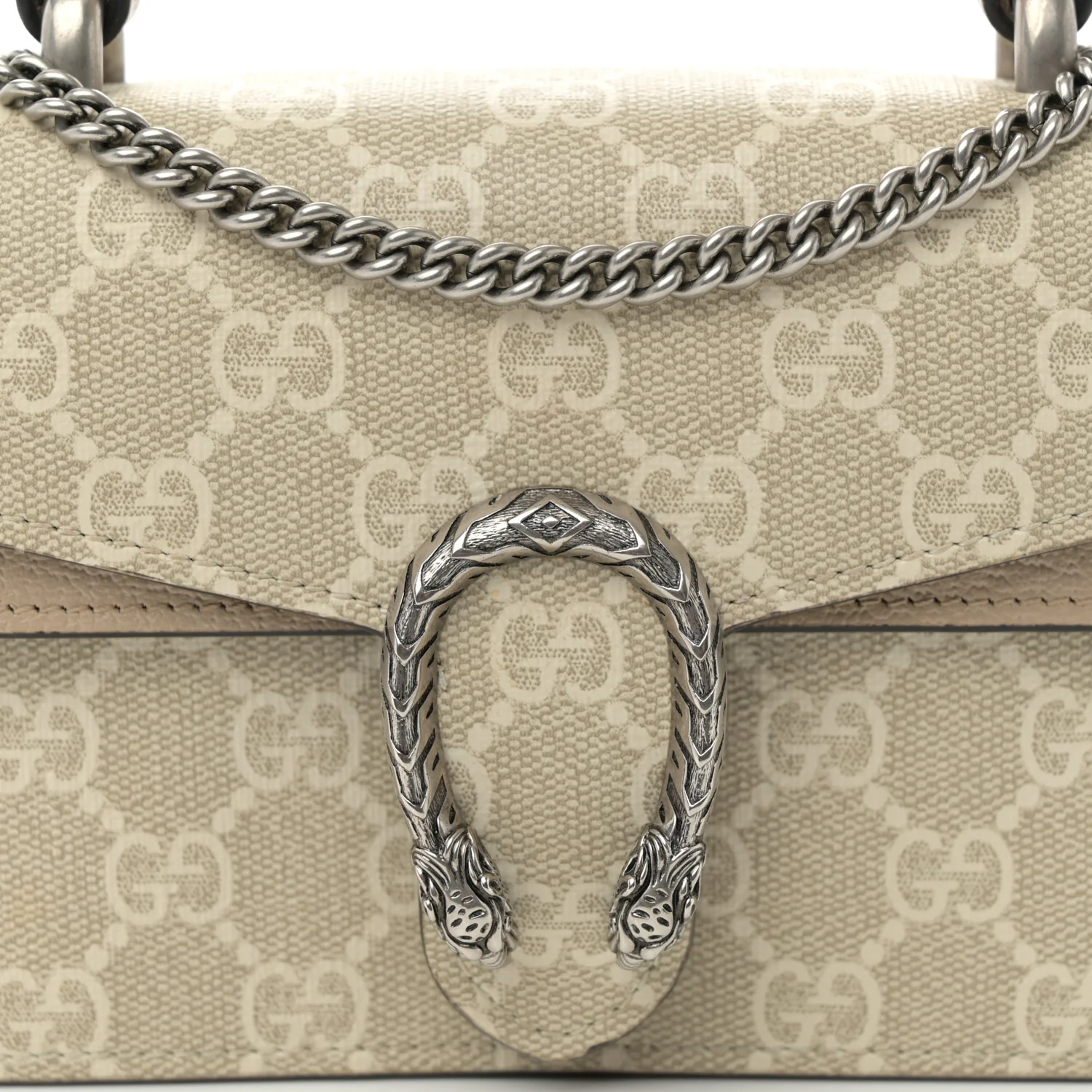 GG Supreme Monogram Mini Dionysus Top Handle Bag Beige Mystic White Oatmeal - Top Club