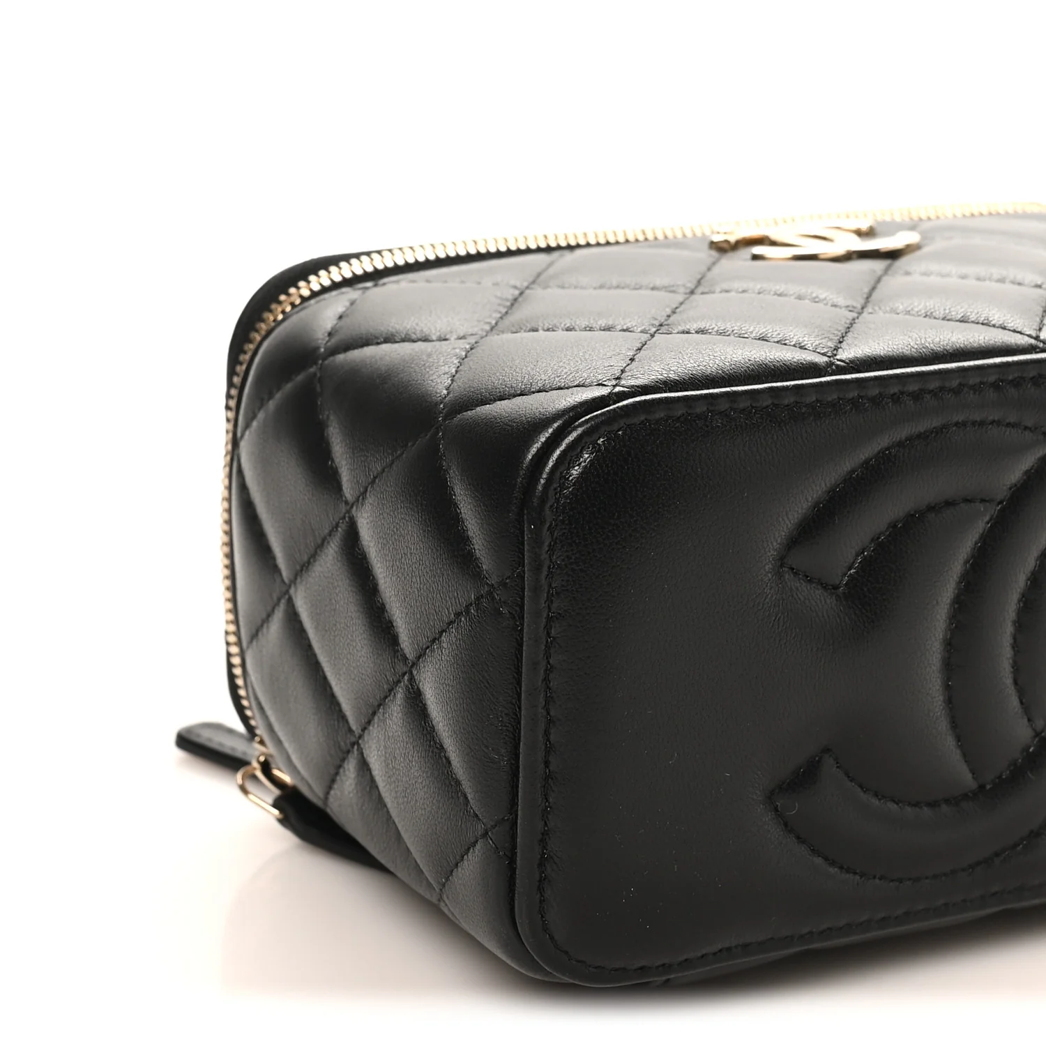 Lambskin Quilted Small CC Vanity Case Black - Top Club