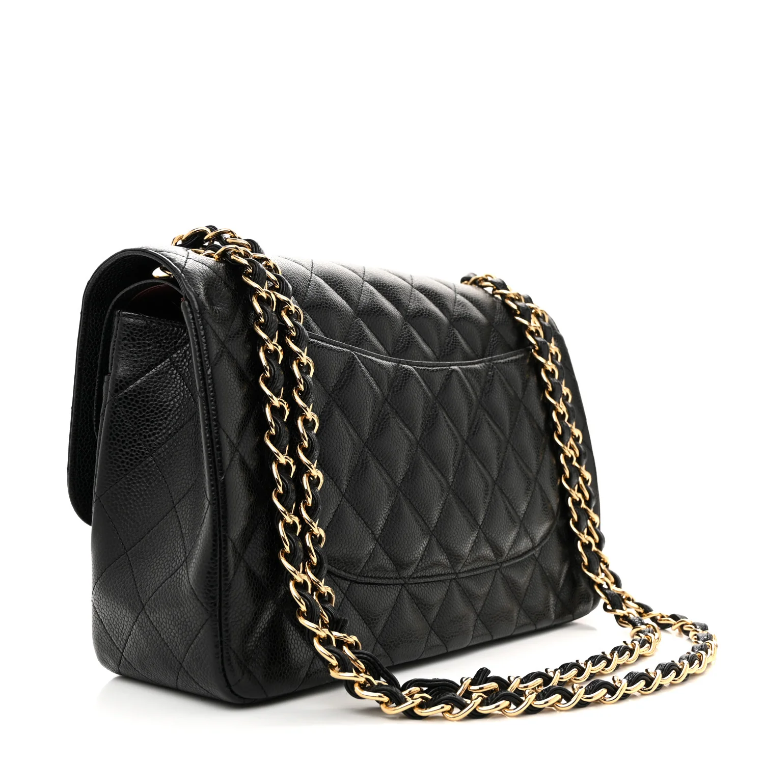 Caviar Quilted Jumbo Double Flap Black - Top Club