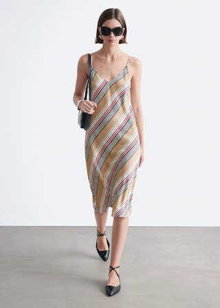 & Other Stories SATIN SLIP MIDI DRESS