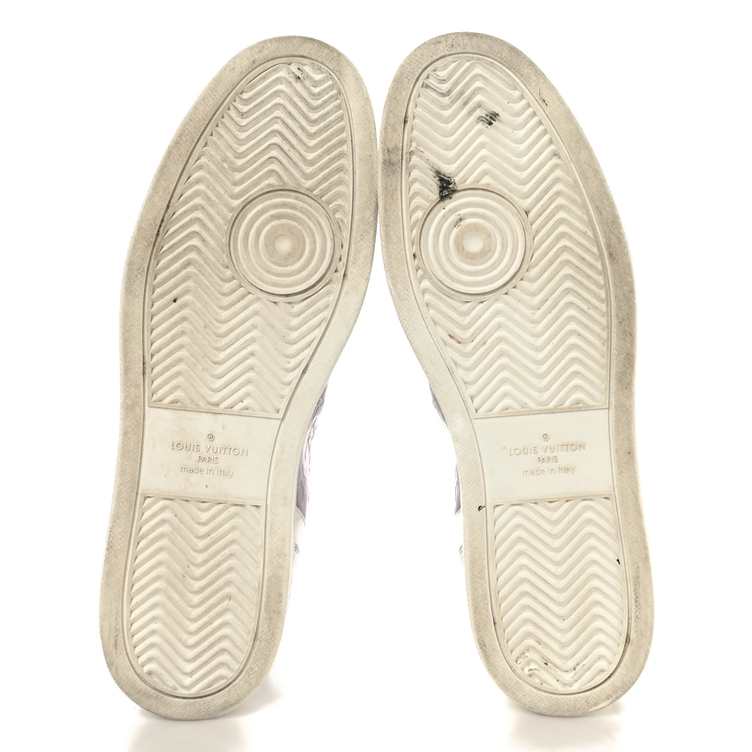 Calfskin Suede Monogram Mens Rivoli High Top Sneakers 10 White Multicolor - Top Club