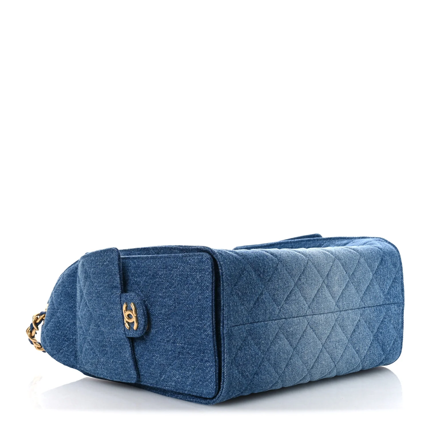 Washed Denim Quilted Small Chanel 25 Handbag Blue - Top Club