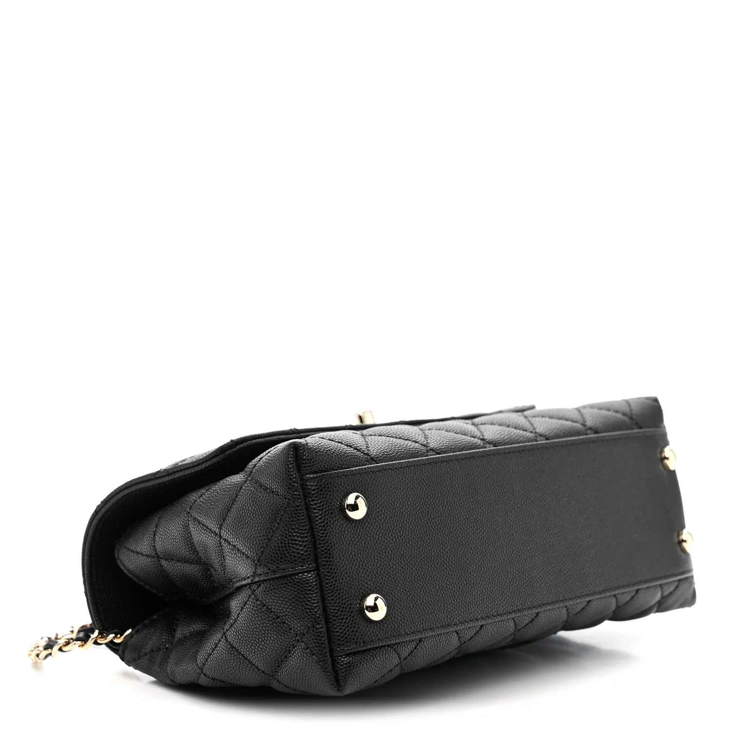Caviar Quilted Mini Coco Handle Flap Black - Top Club