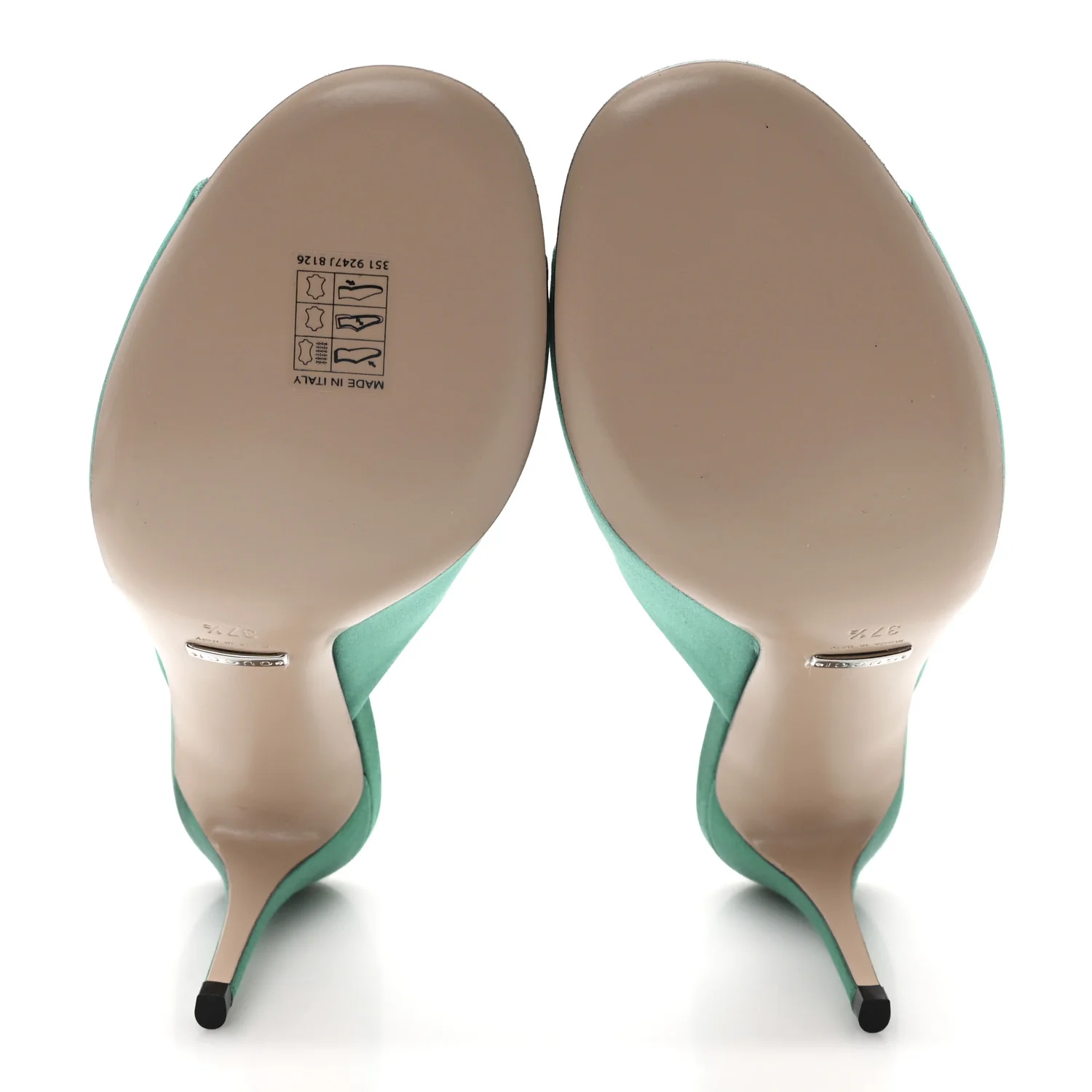 Raso Seta Malaga Kid Crystal Horsebit Sandals 37.5 Jade Caribbean Green - Top Club