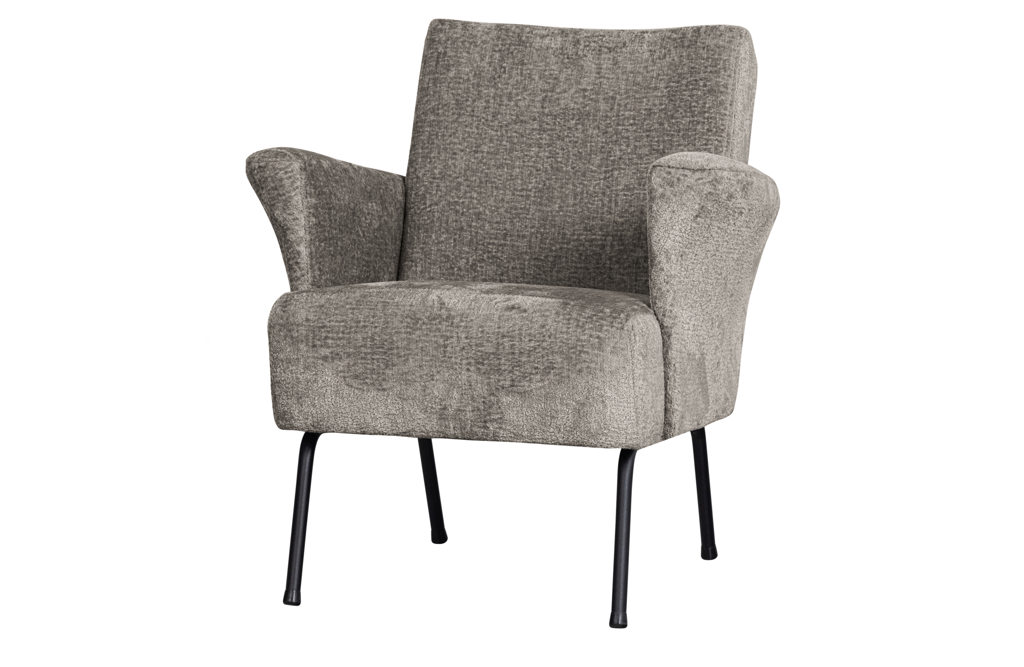 Fauteuil Muse taupe grof geweven stof