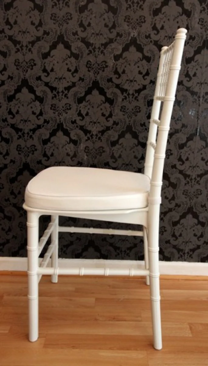 Designer acrylic chair including seat cushion white/white - Ghost Chair white - Polycarbonate furniture - Polycarbonate chair - Acrylic furniture - Ghost chair