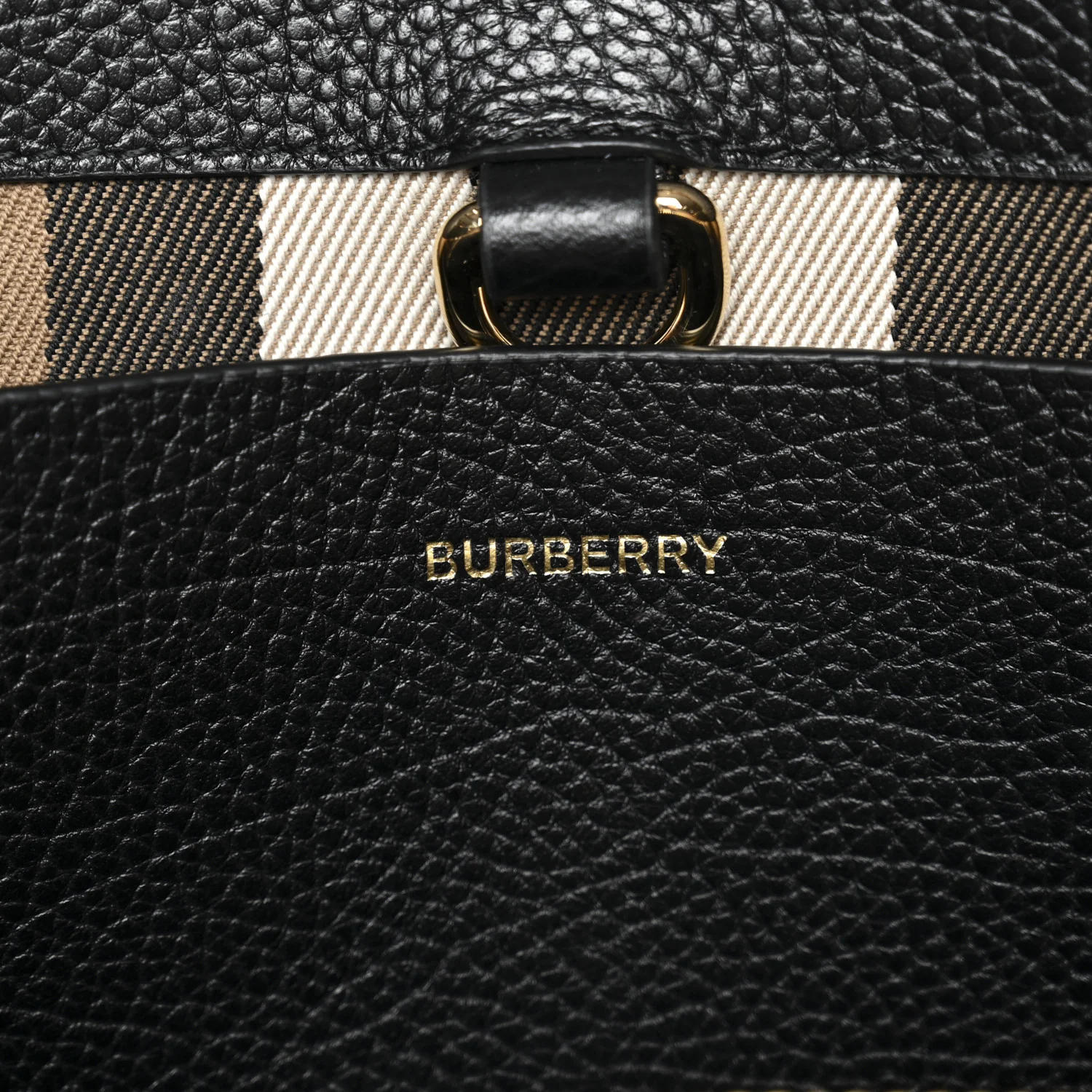 Grainy Calfskin House Check Medium Bermondsey Tote Black - Top Club