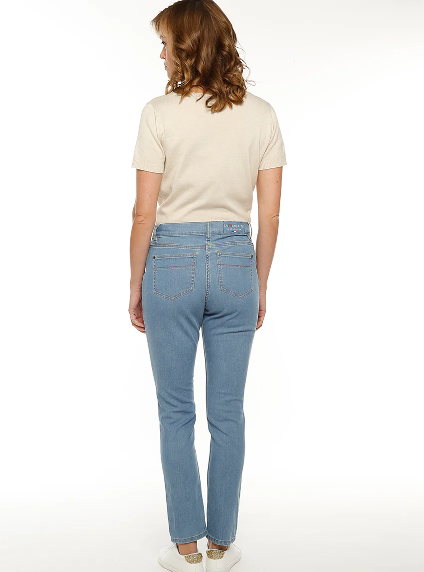 Jean femme coupe droite bleu clair