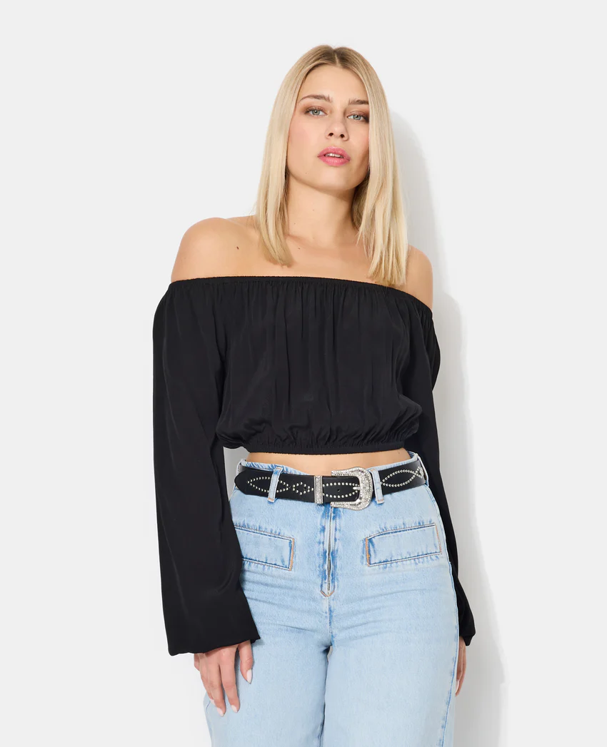 Pimkie Blouse courte encolure Bardot