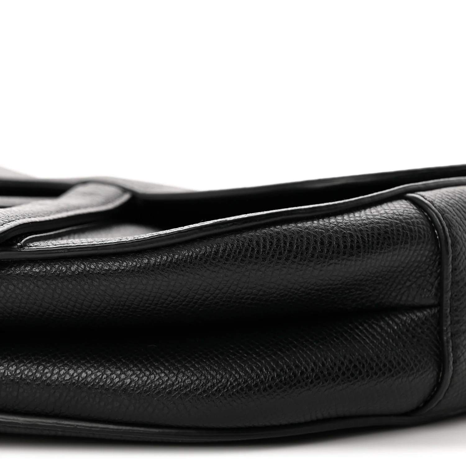 Grained Calfskin Saddle Bag Black - Top Club