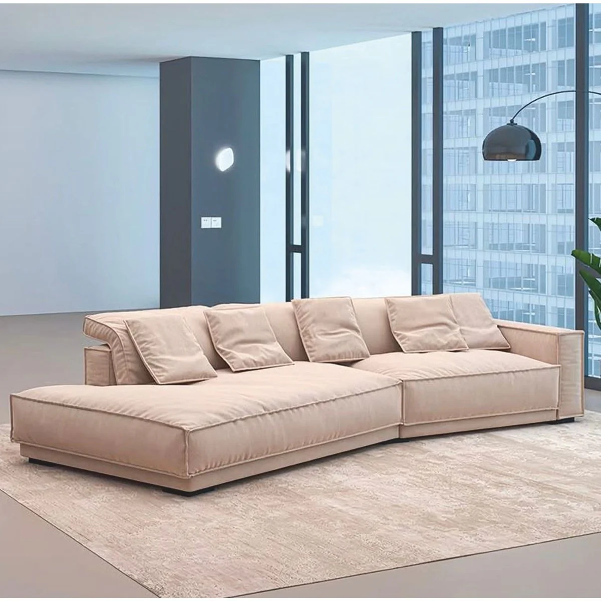 Luxury Living Room & Hotel Sofa Right Side Beige 320 cm - Luxury Furniture