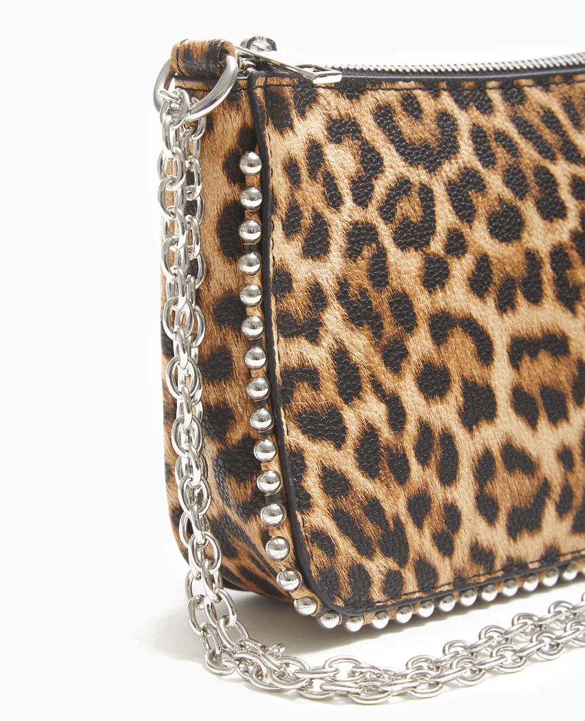Pimkie Sac pochette motif léopard avec chaînette et clous