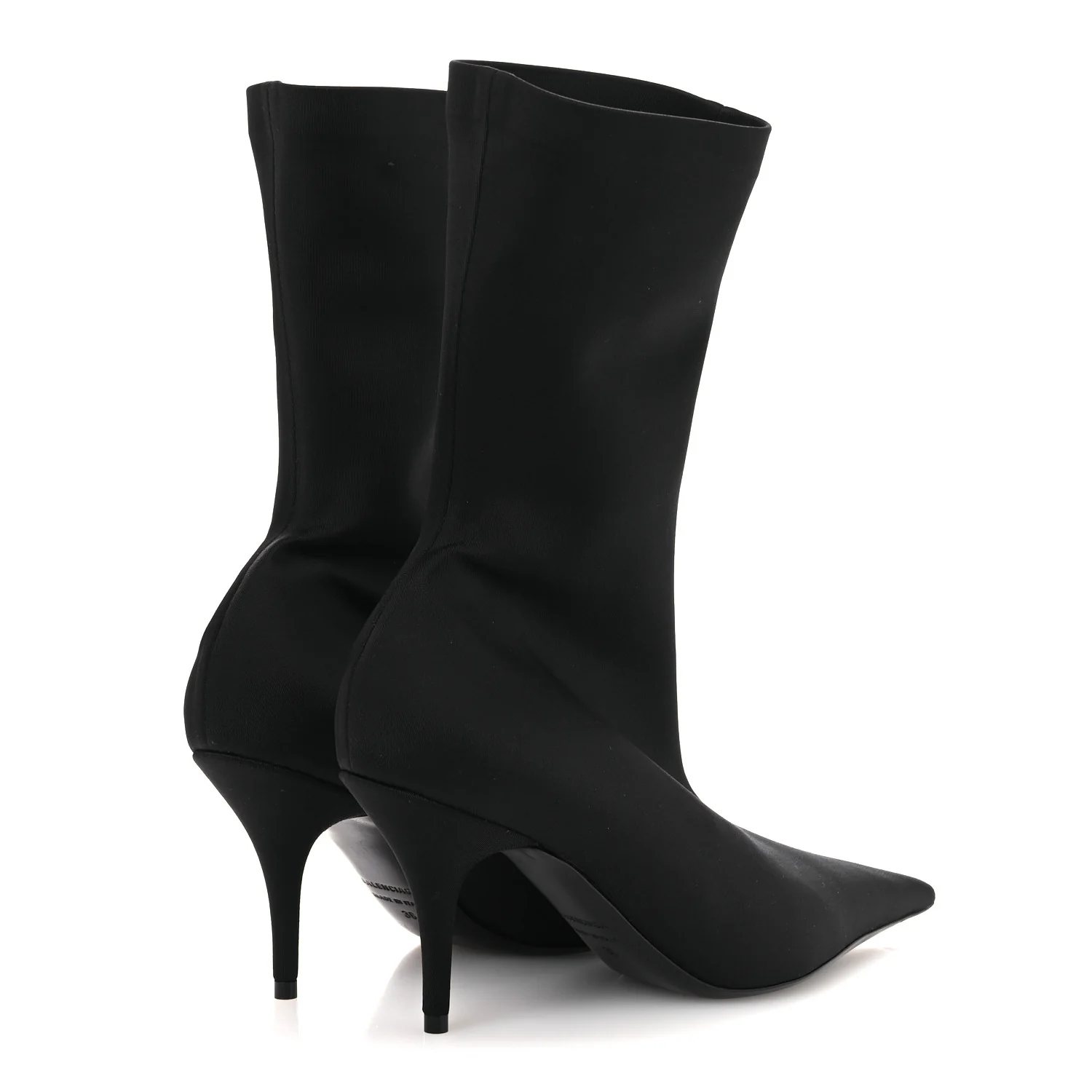 Jersey Crepe Extreme Pointed Toe Knife Booties 36 Black - Top Club
