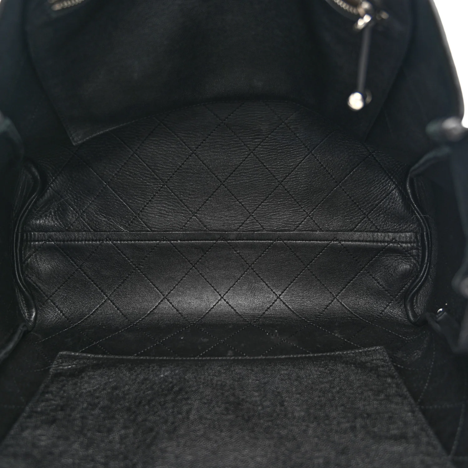 Caviar Stitched Large Lady Coco Shopping Tote Black - Top Club