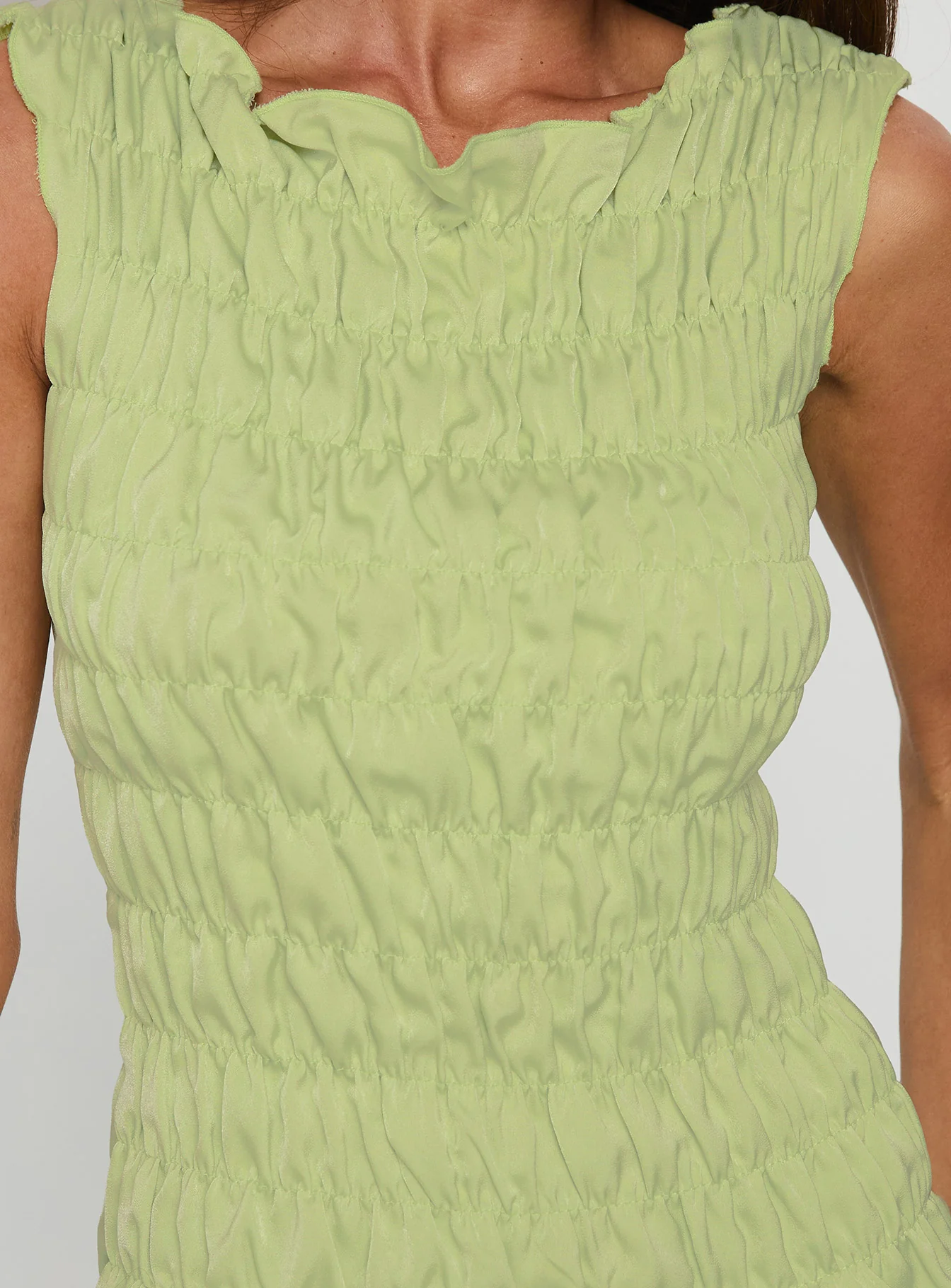 Elenir Shirred Top Green