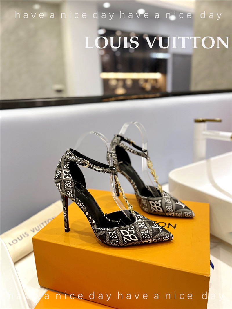 louis vuitton LV fashion bazaar metal chain high heels - Sneaker Replica Workshop