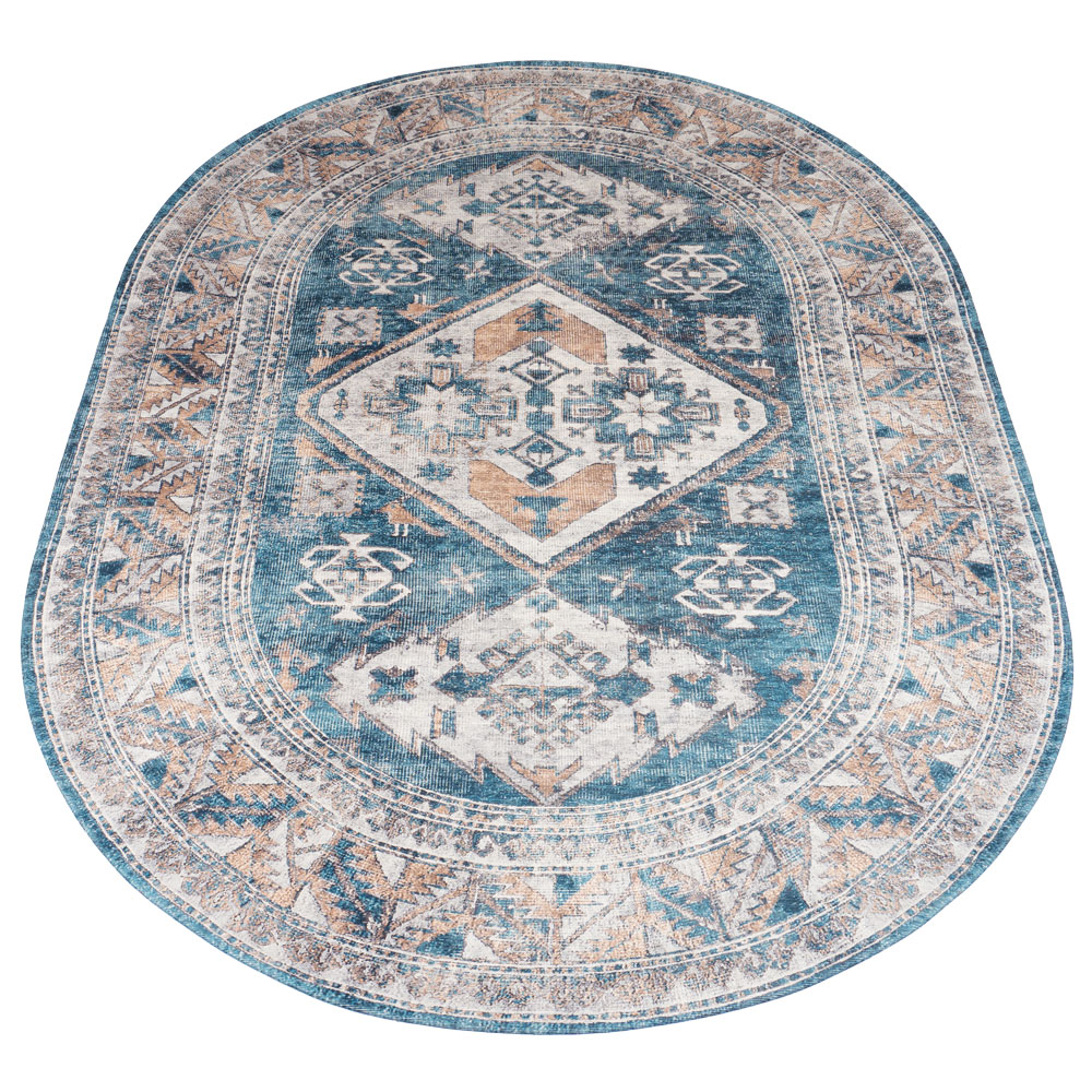 Vloerkleed Laria Blue 4– Ovaal 200 x 290 cm