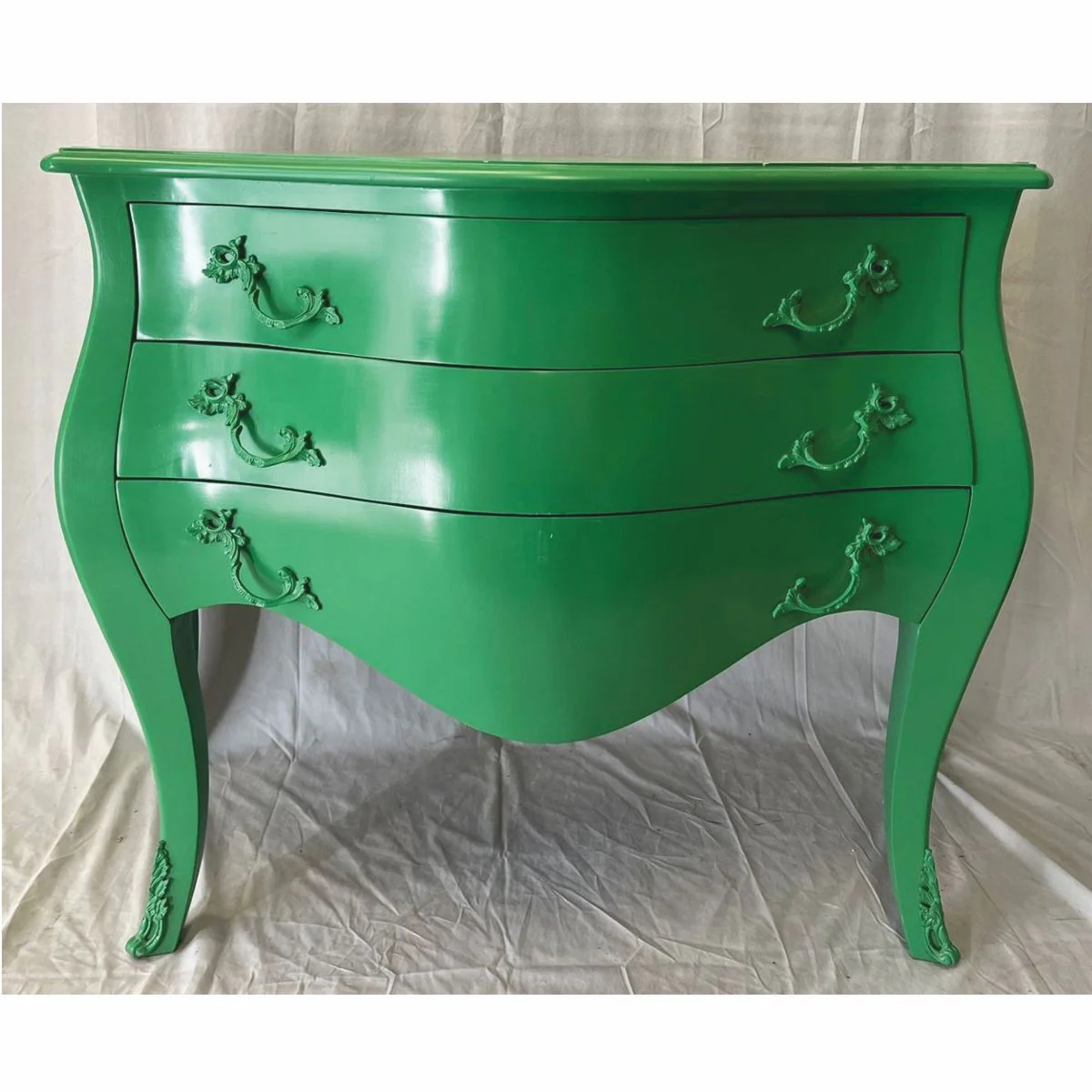 Baroque chest of drawers with 3 drawers green 120 cm - 1B goods