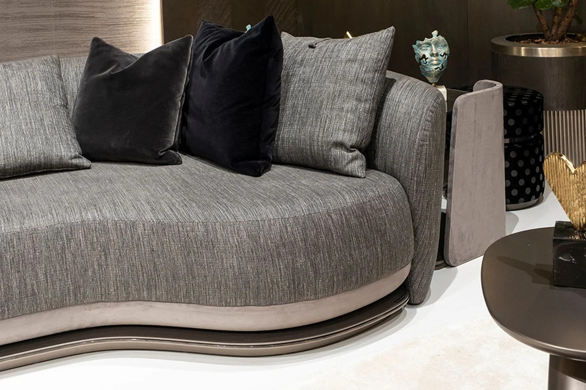 Luxury sofa black / gray / dark brown / bronze 300 x 130 x H. 76 cm - Living room sofa - Hotel sofa - Living room furniture - Hotel furniture - Luxury furniture - Luxury collection