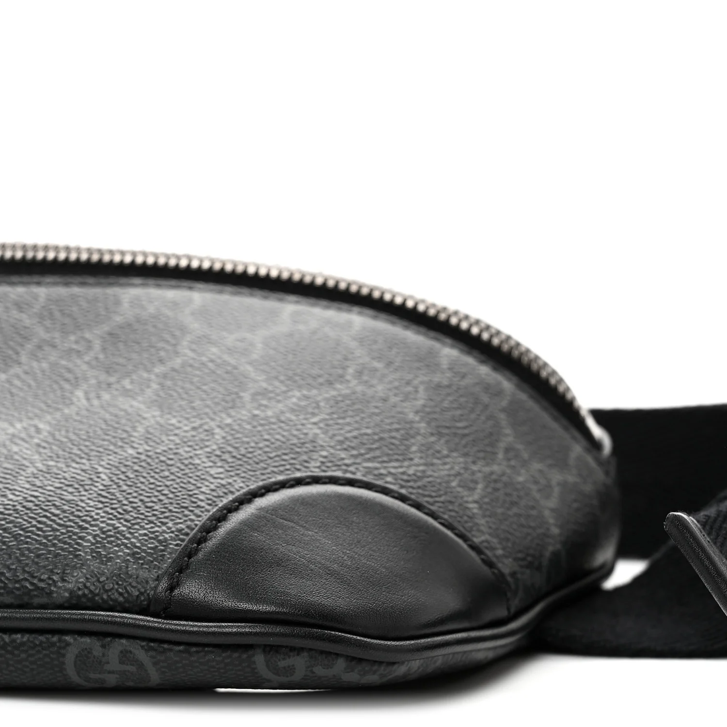 GG Supreme Monogram Emblem Calfskin Small Belt Bag Black Grey - Top Club