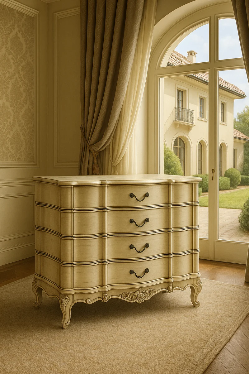Luxury baroque chest of drawers with 4 drawers cream 107 cm - Baroque furniture