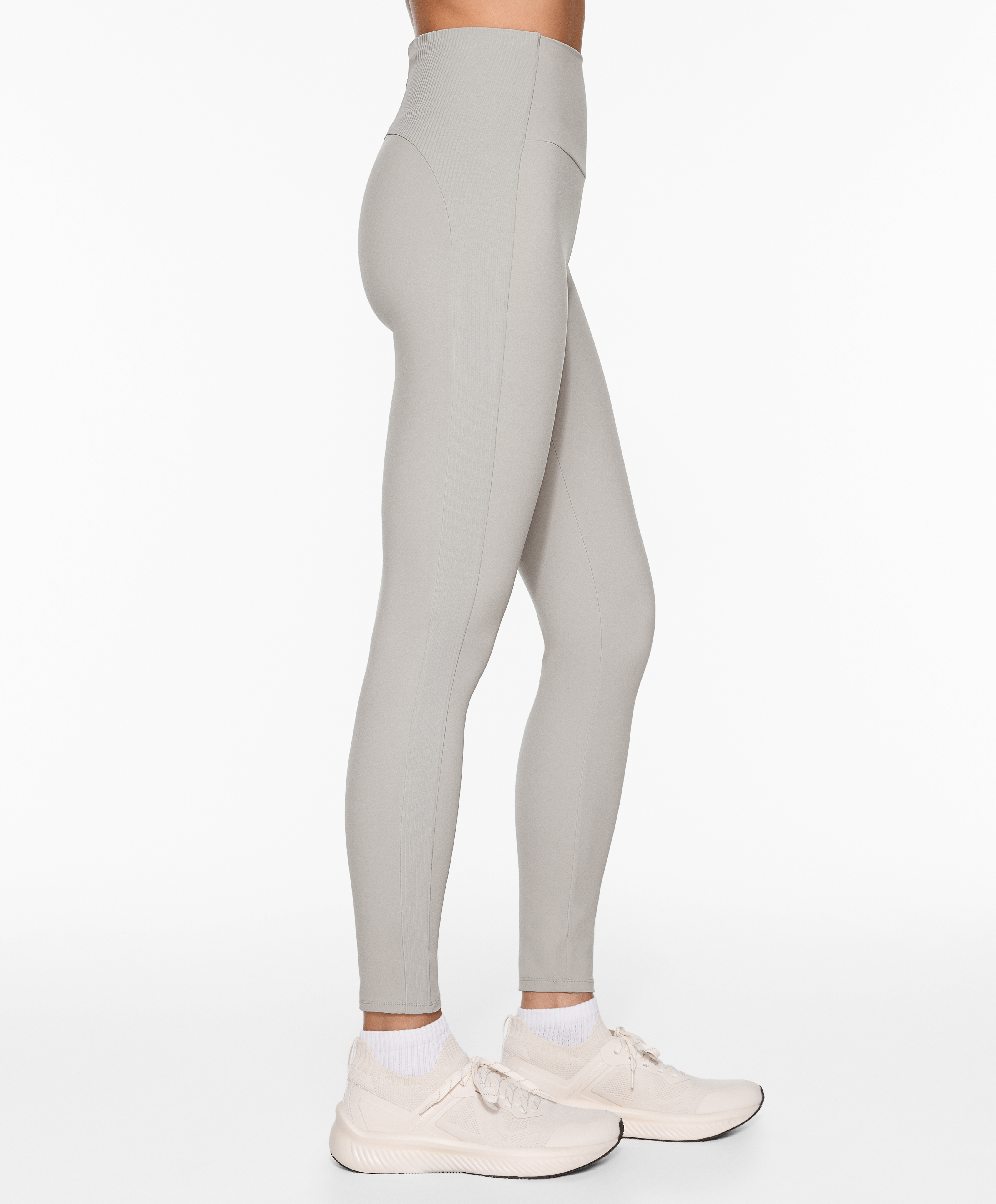 OYSHO Comfortlux high-rise rib 65cm ankle-length leggings