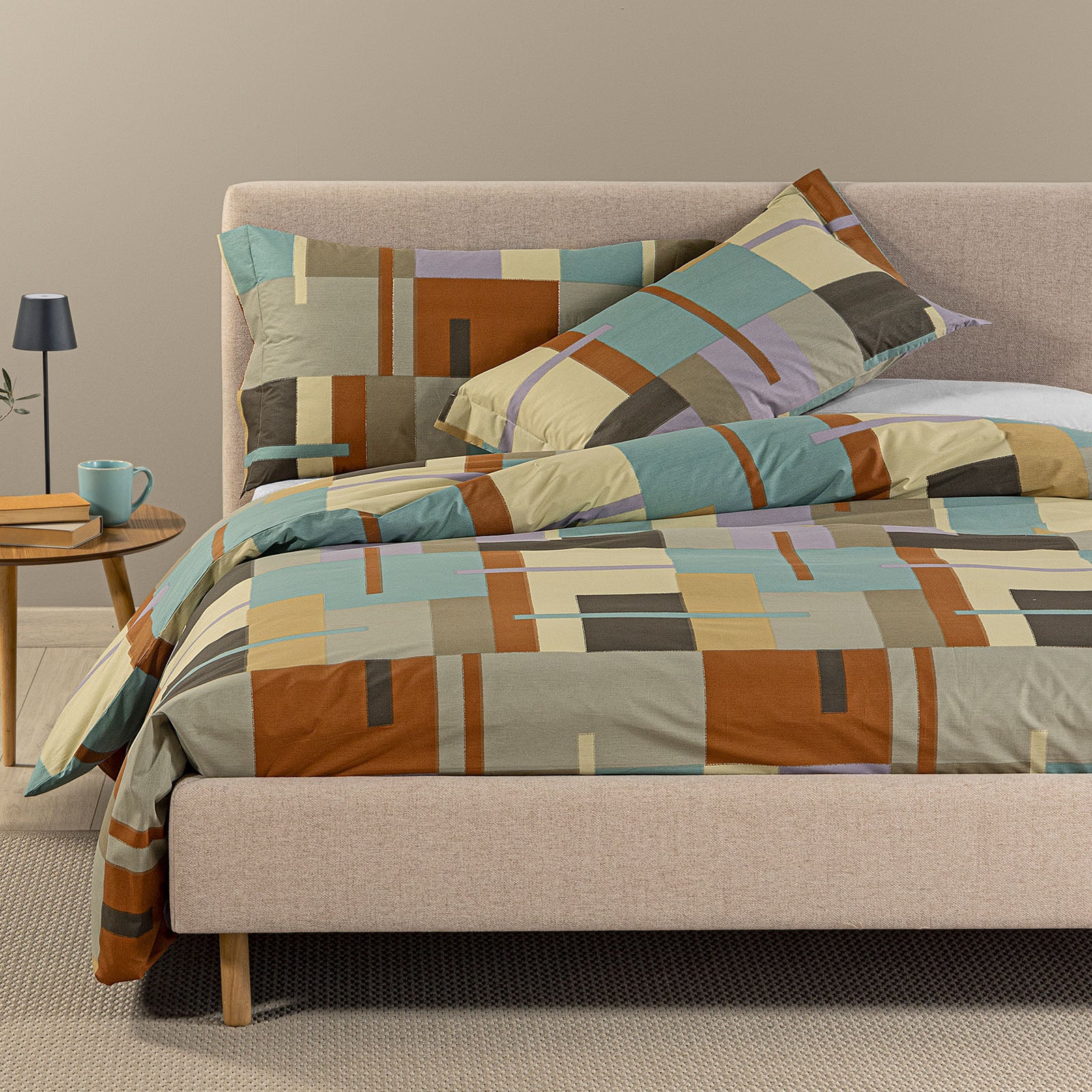 Copripiumino Con Federe In Cotone Lennox Piazza E Mezza Multicolor Caleffi