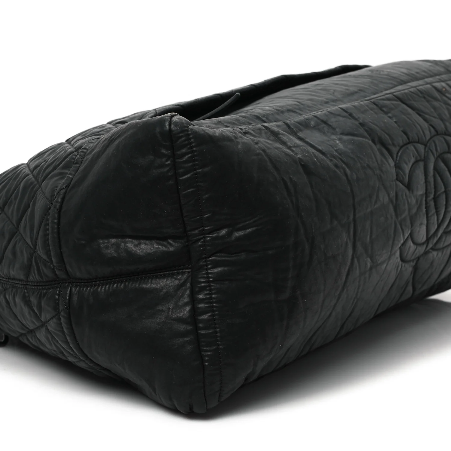 Coated Canvas Quilted Large Garment Travel Bag Black - Top Club
