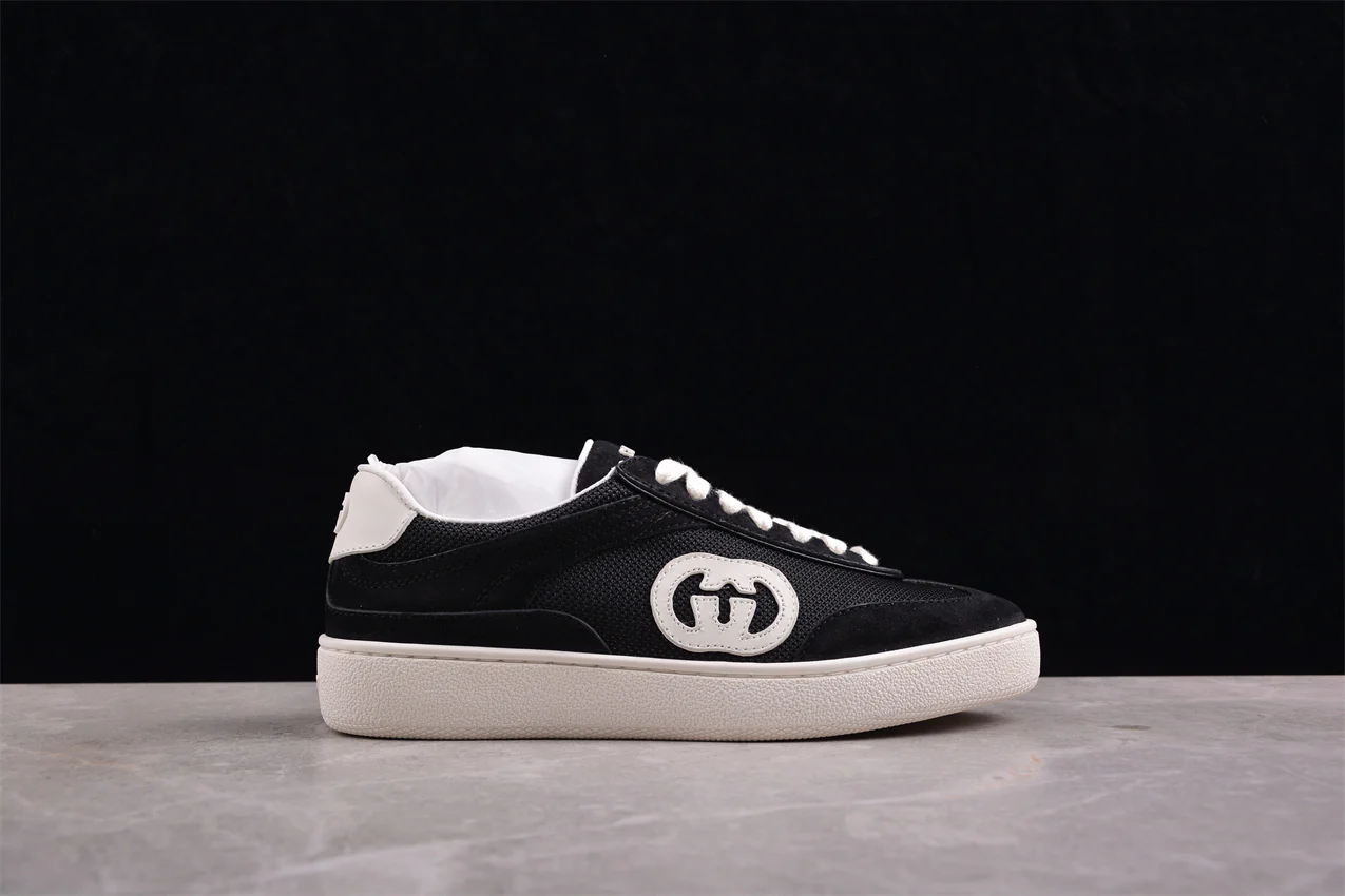 Gucci Interlocking G Black Suede Low Top Sneakers - Sneaker Replica Workshop