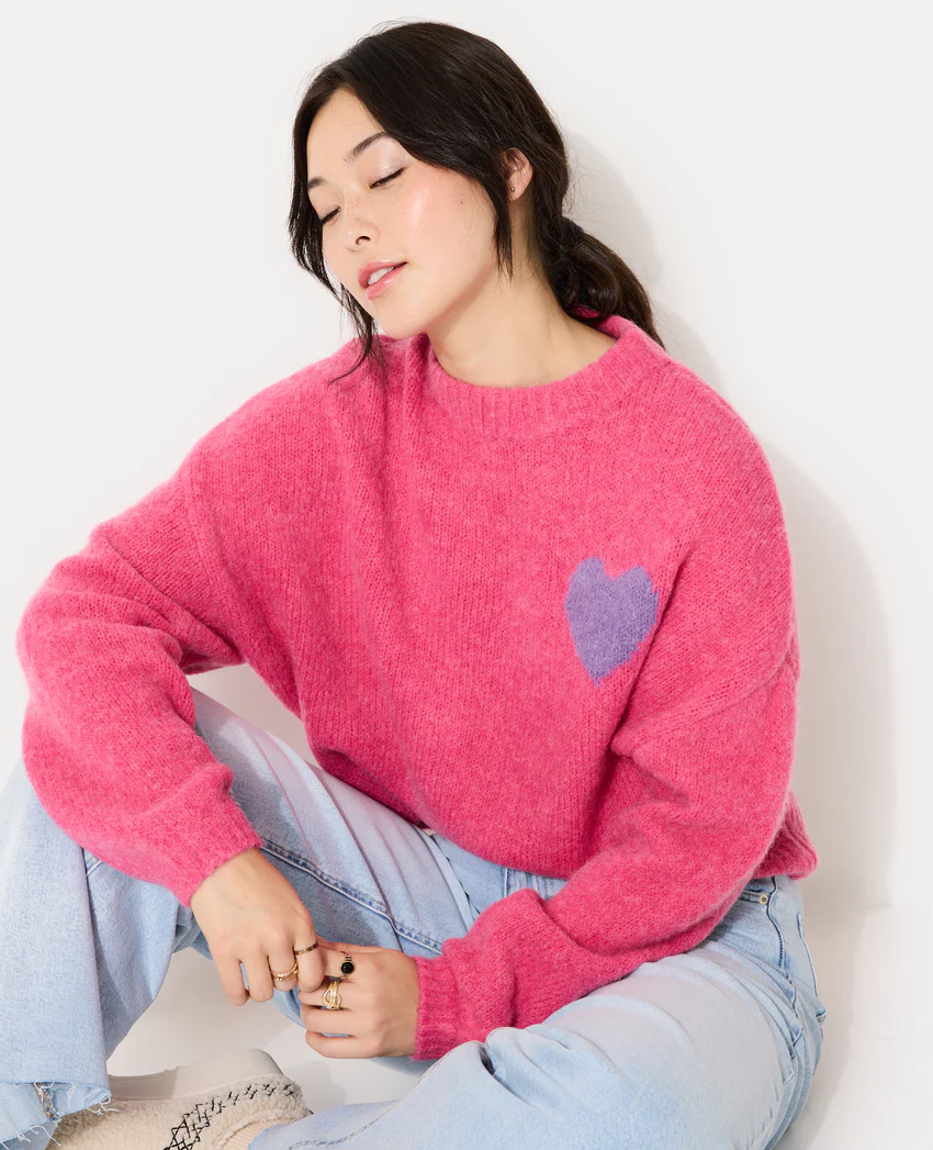 Pimkie Pull contenant mohair et laine avec cœur
