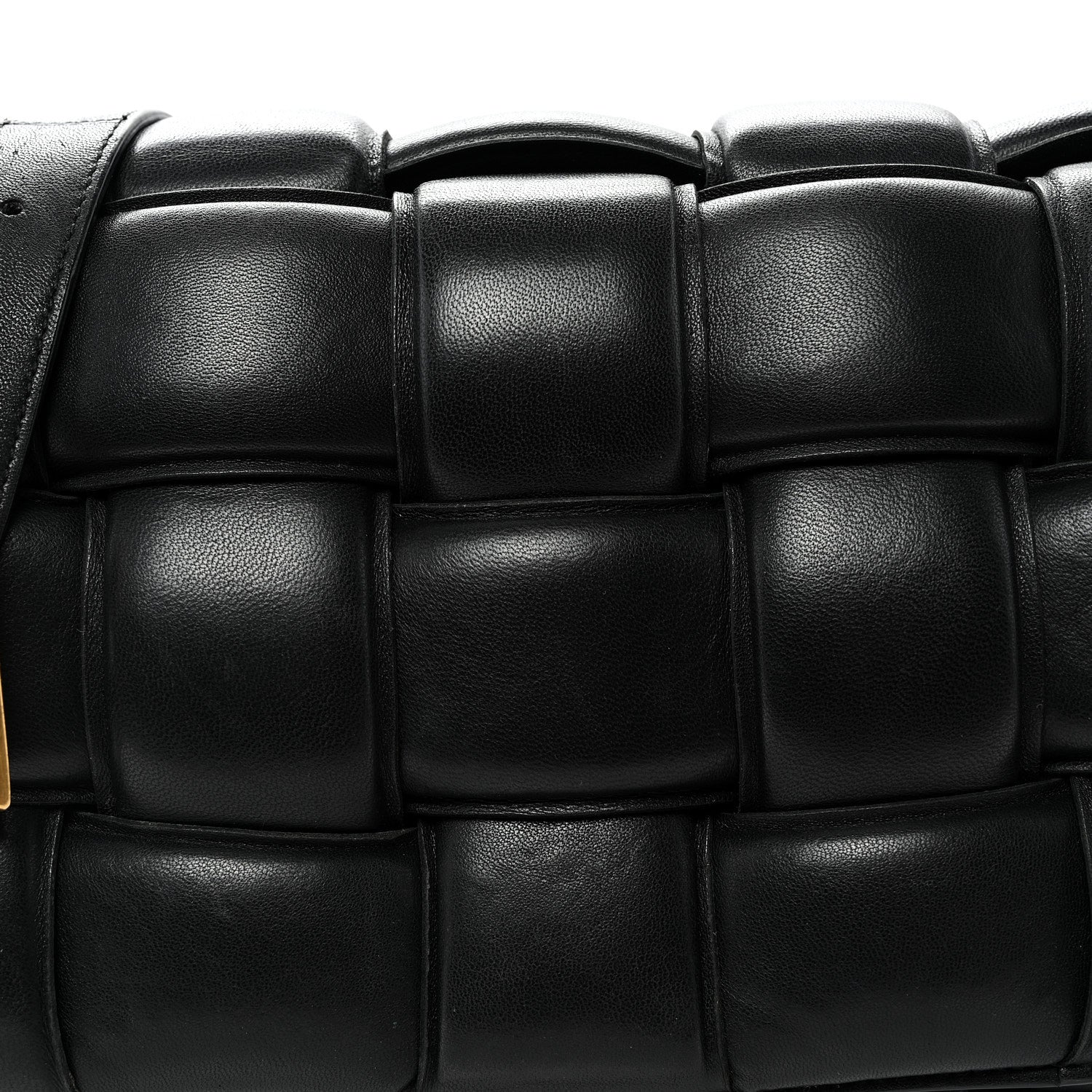 Nappa Maxi Intreccio Padded Cassette Crossbody Bag Black - Top Club