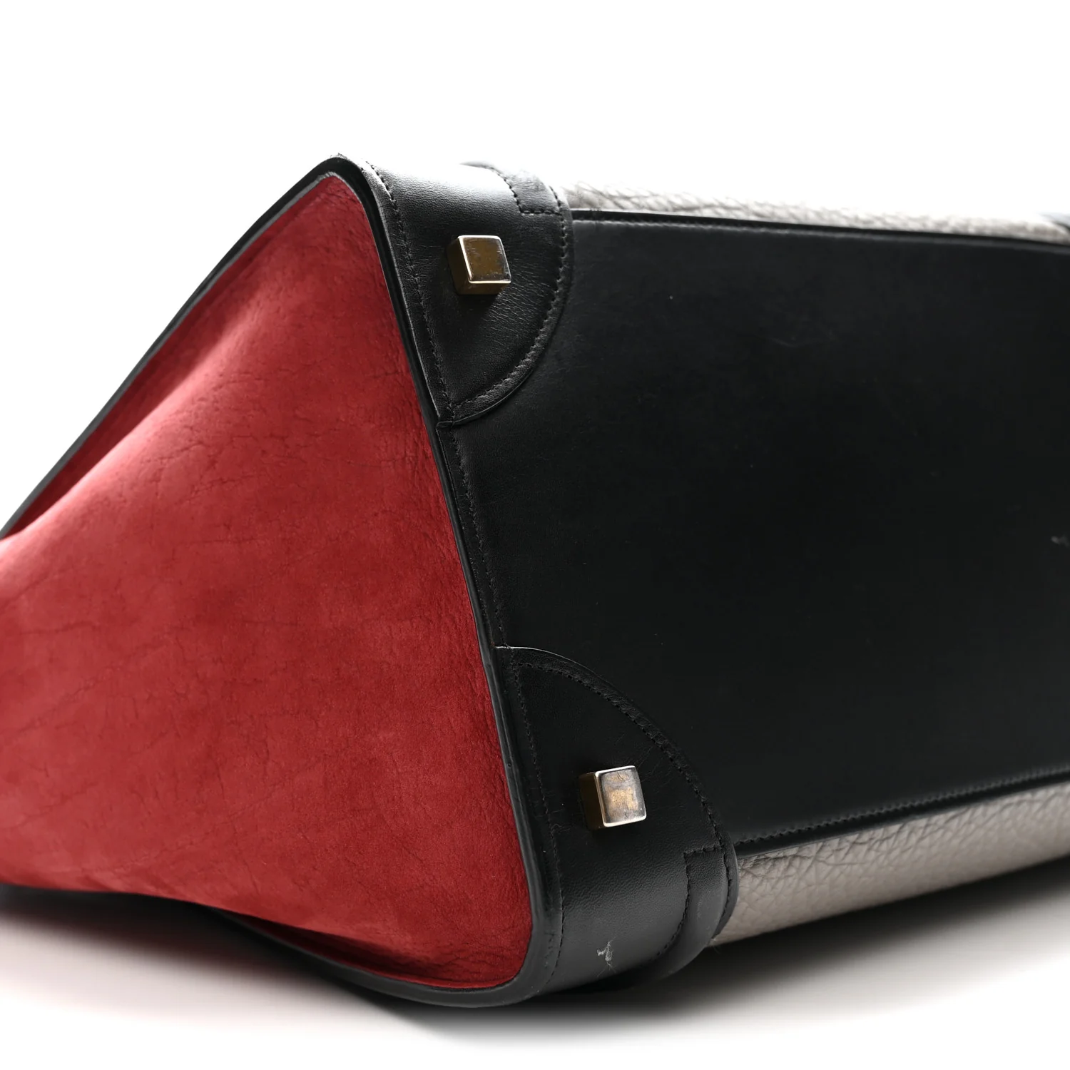 Bullhide Calfskin Suede Mini Tri-Color Luggage Dark Ruby - Top Club