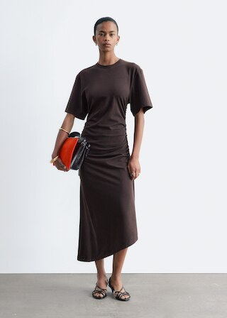 & Other Stories ASYMMETRIC MIDI T-SHIRT DRESS
