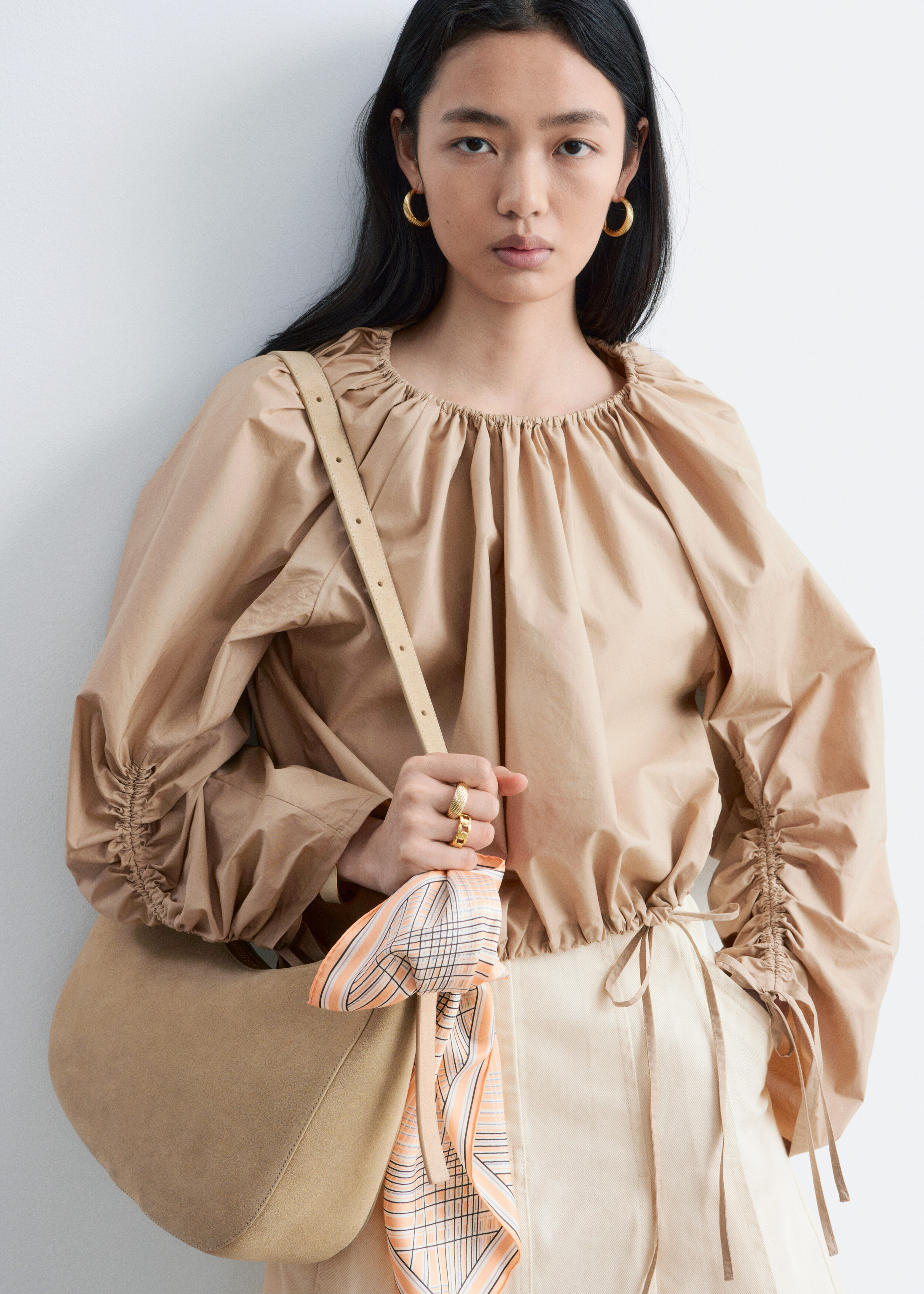 & Other Stories SCULPTURAL DRAWSTRING BLOUSE