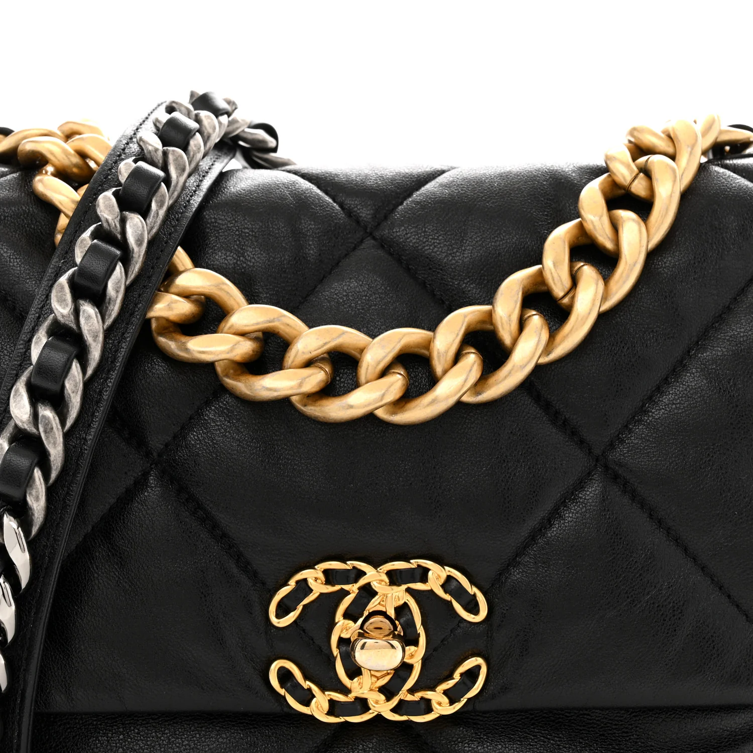 Goatskin Quilted Large Chanel 19 Flap Black - Top Club